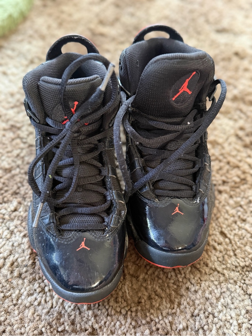 Jordan Kids' Black and Red High-Top Sneakers